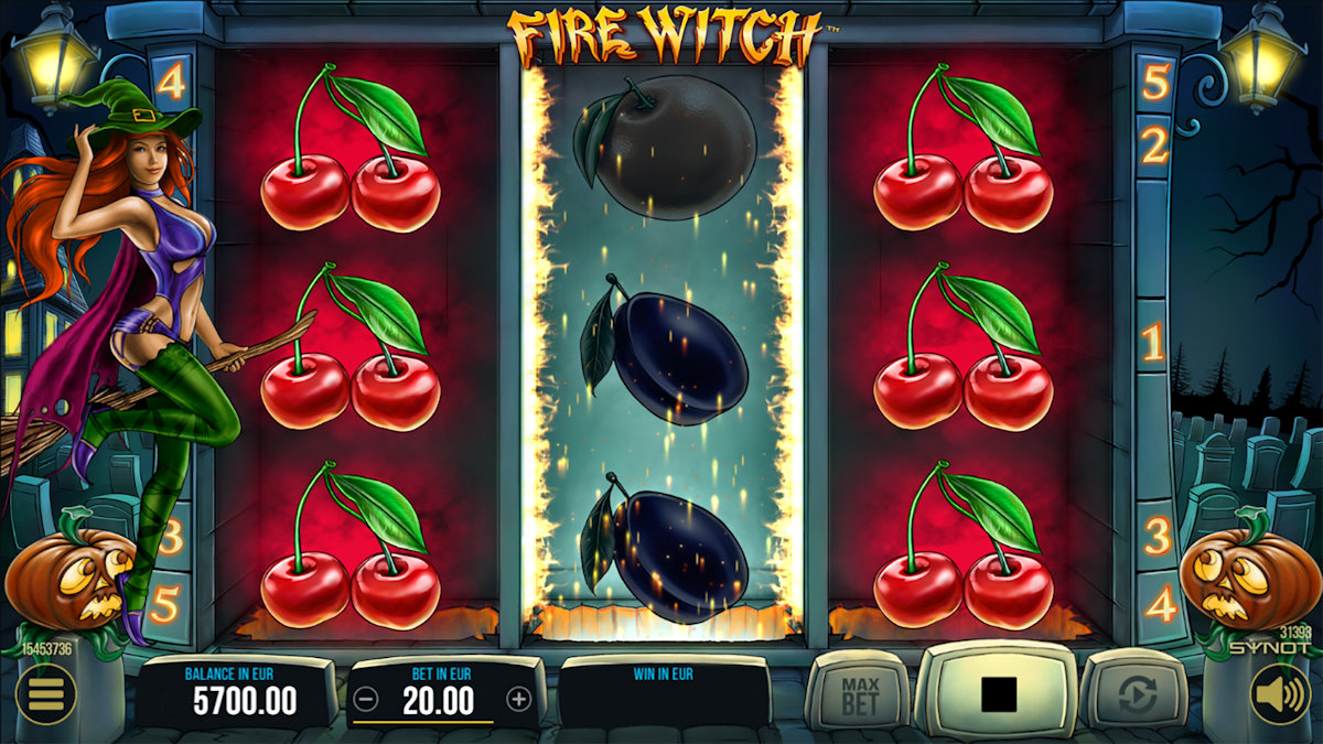 Bonusový respin na automate Fire Witch