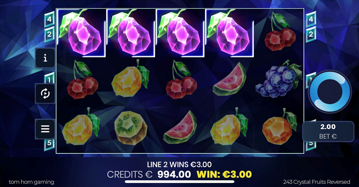 Vizuál online automatu 243 Crystal Fruits Reversed na mobile
