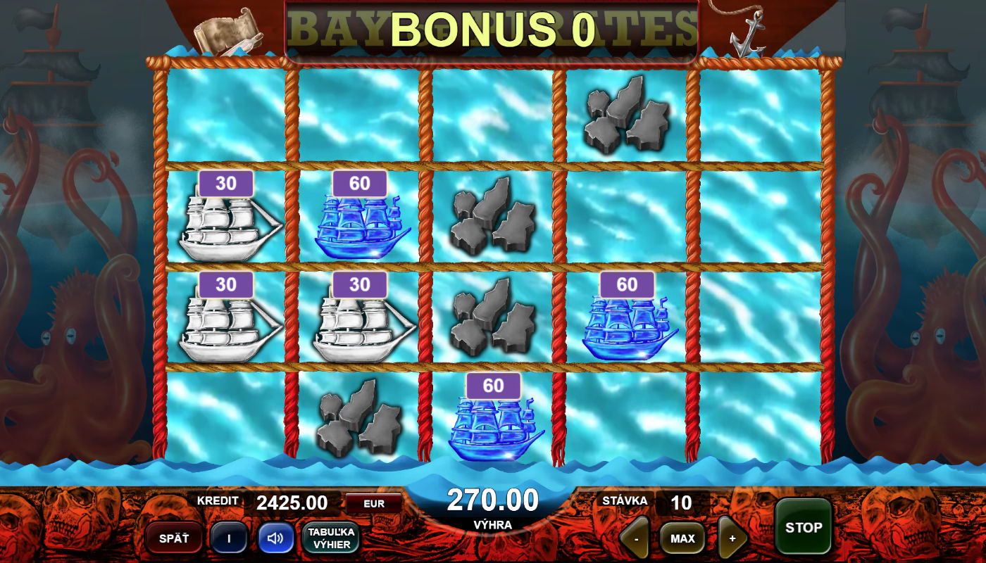 Bonusová hra na online automate Bay of Pirates